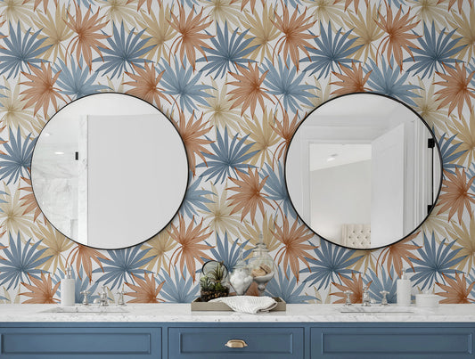 Tropic Palm Toss Peel and Stick Removable Wallpaper