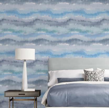 Ikat Waves Abstract Peel and Stick Removable Wallpaper