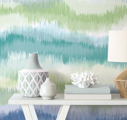 Ikat Waves Abstract Peel and Stick Removable Wallpaper
