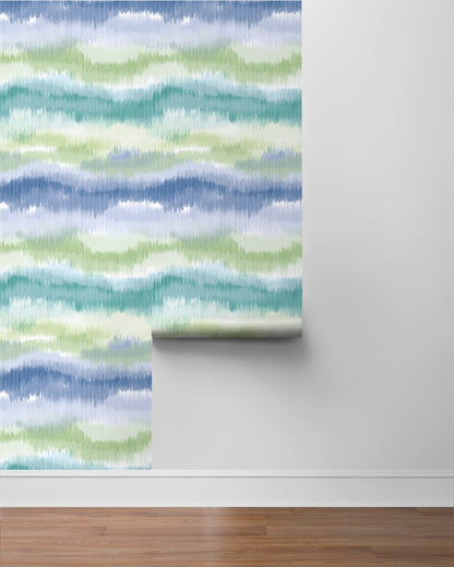 Ikat Waves Abstract Peel and Stick Removable Wallpaper