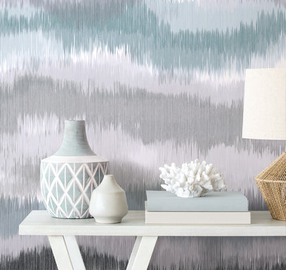 Ikat Waves Abstract Peel and Stick Removable Wallpaper