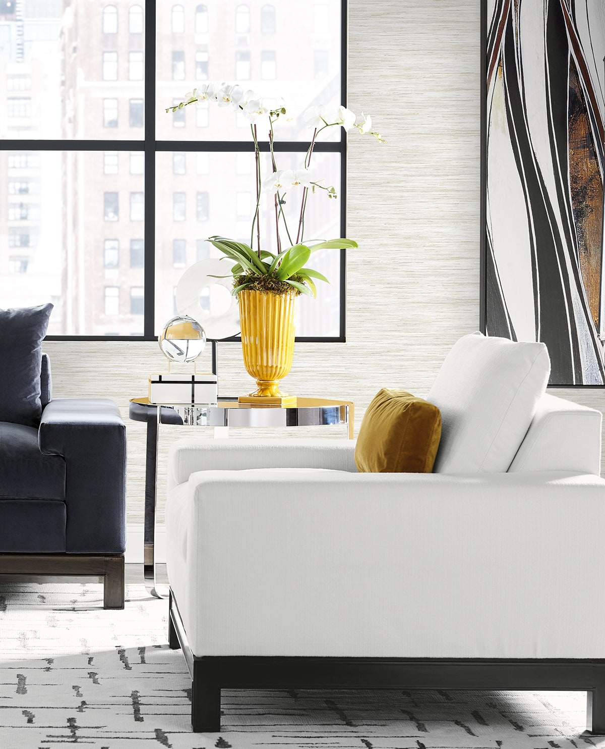 Loe Sanctuary Stria Embossed Vinyl Unpasted Wallpaper