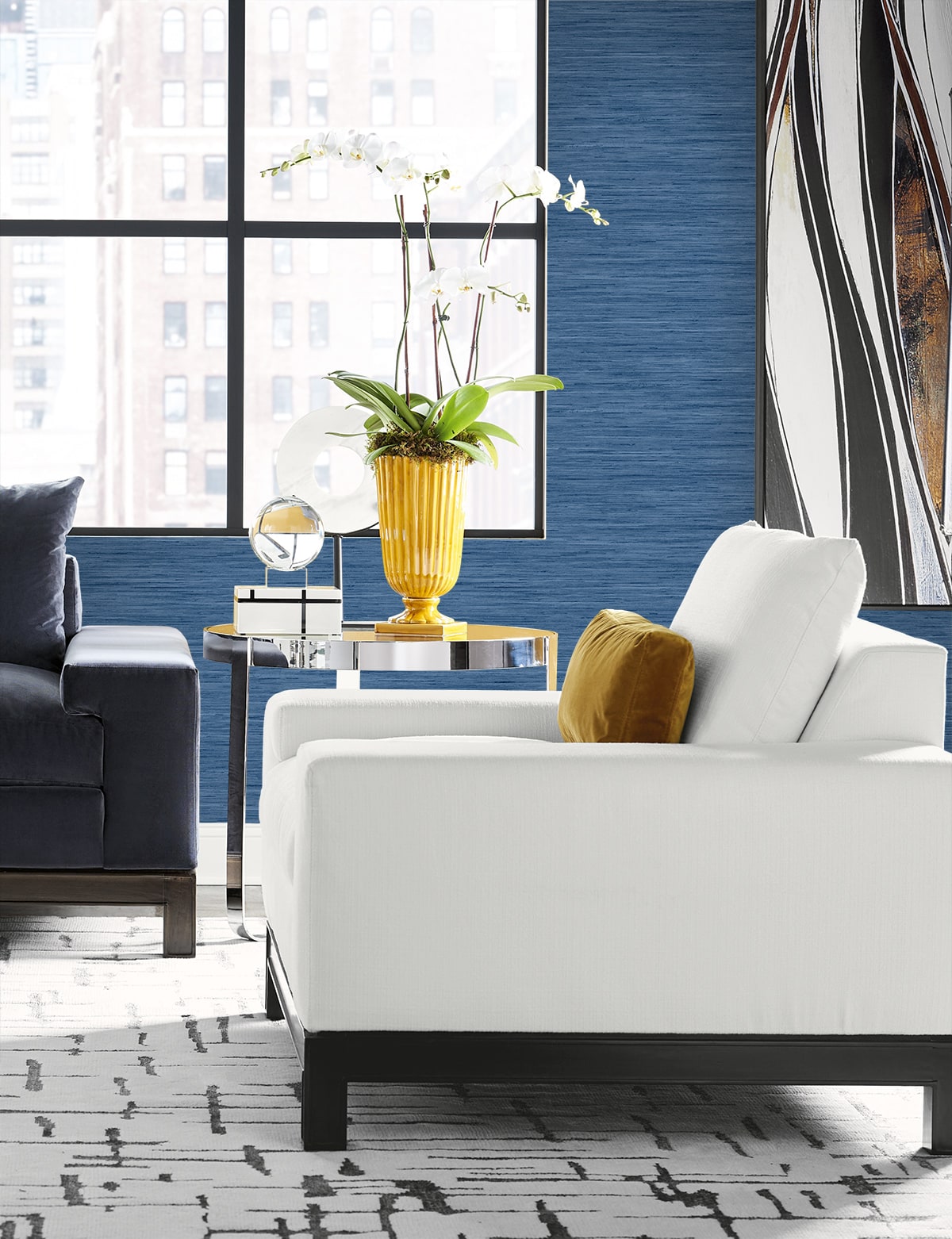 Loe Sanctuary Stria Embossed Vinyl Unpasted Wallpaper