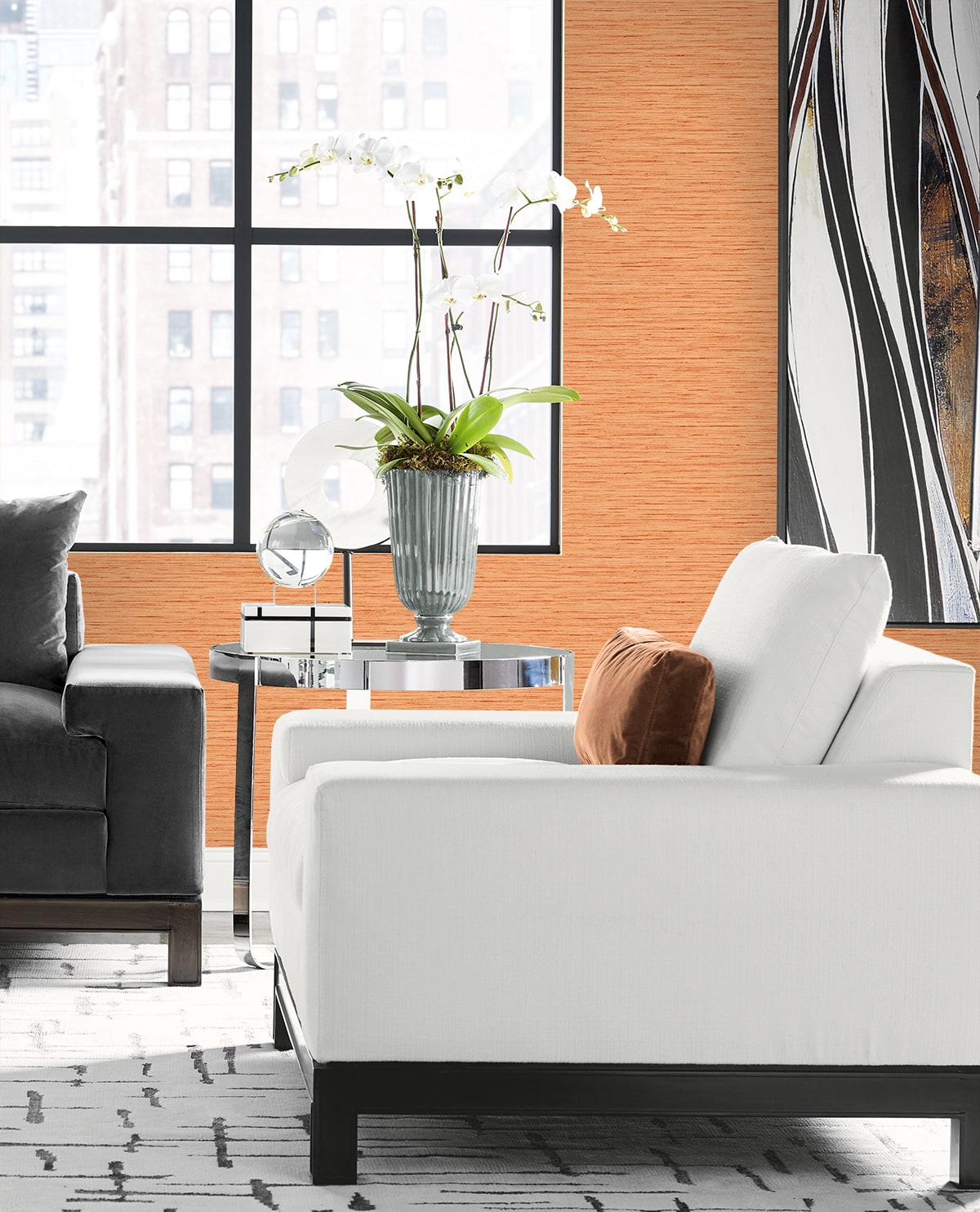 Loe Sanctuary Stria Embossed Vinyl Unpasted Wallpaper