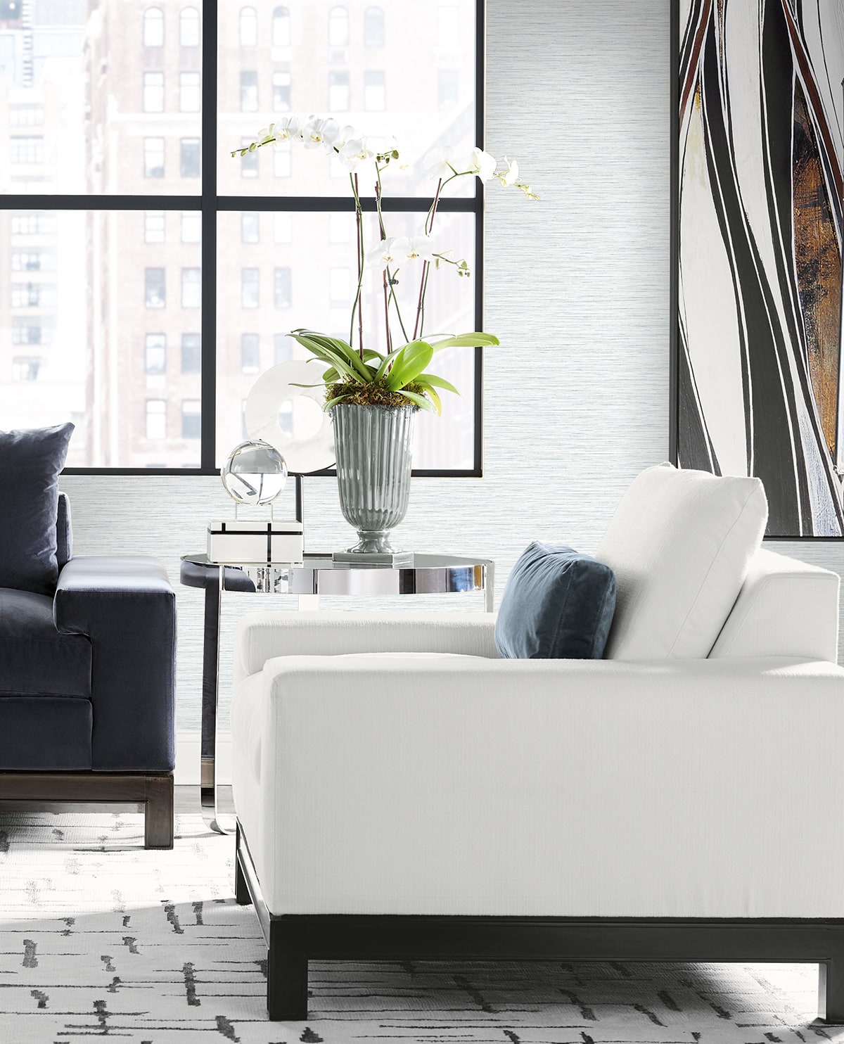 Loe Sanctuary Stria Embossed Vinyl Unpasted Wallpaper