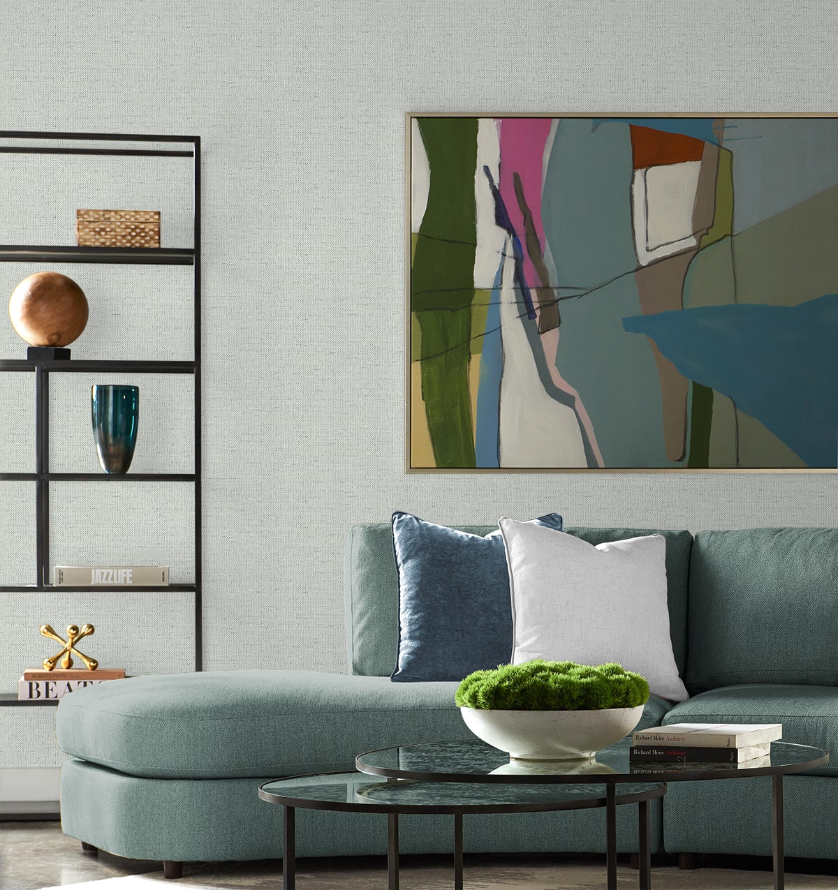 Kaya Faux Paperweave Embossed Vinyl Unpasted Wallpaper