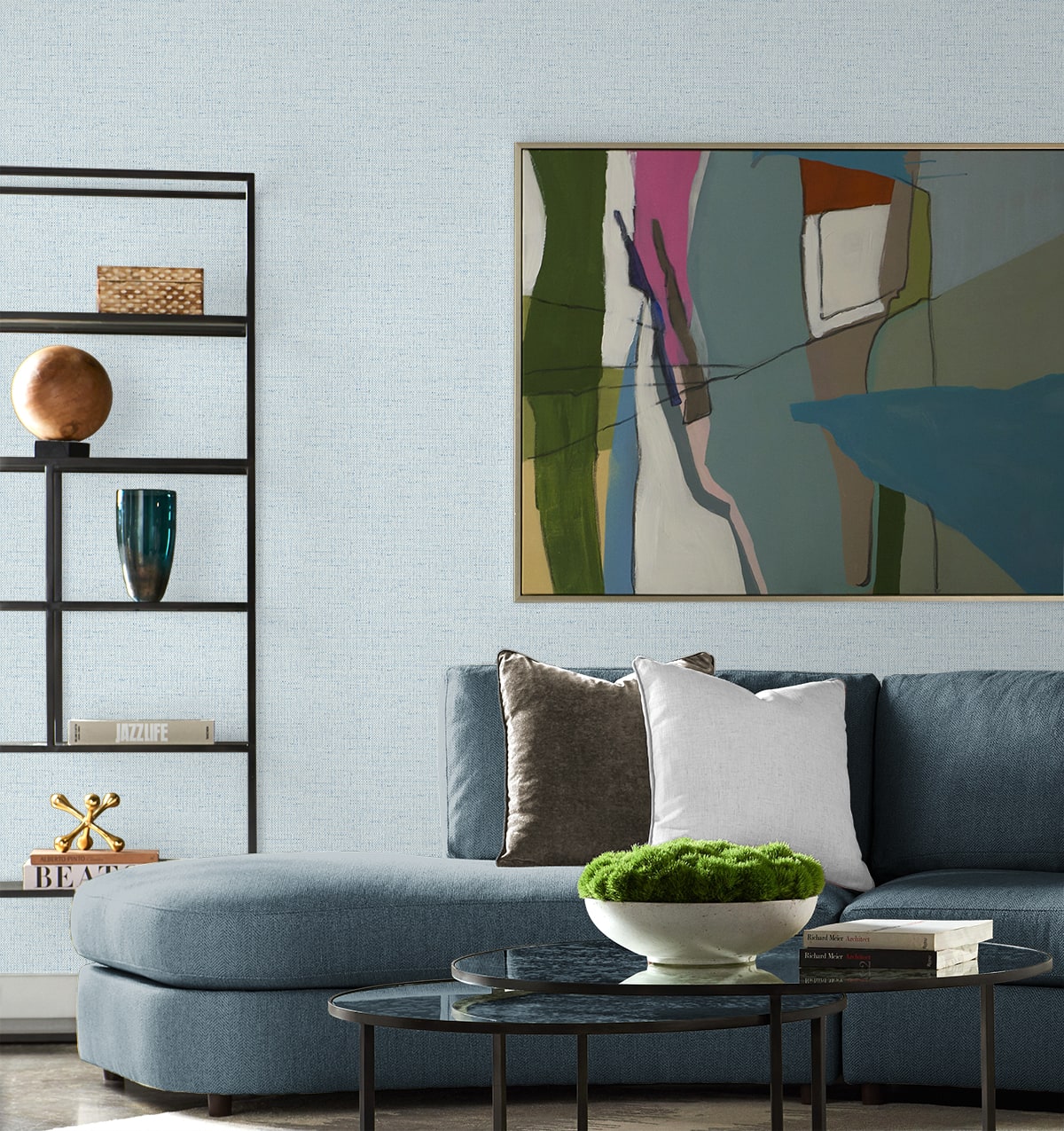 Kaya Faux Paperweave Embossed Vinyl Unpasted Wallpaper