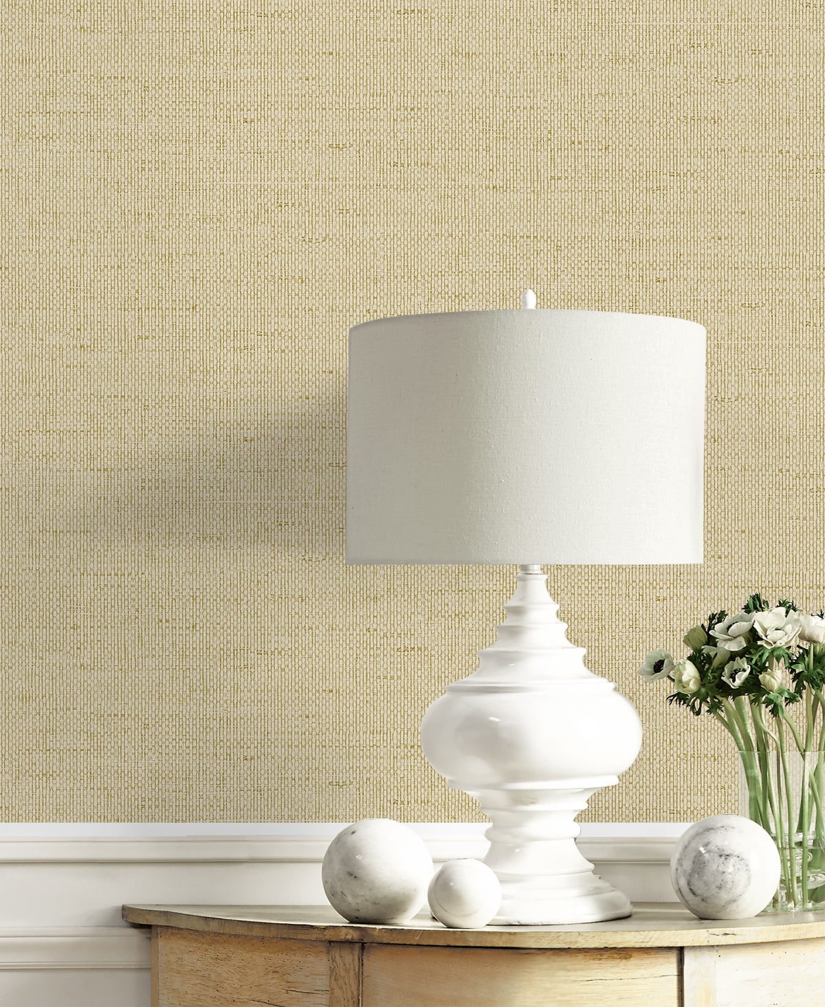 Kaya Faux Paperweave Embossed Vinyl Unpasted Wallpaper