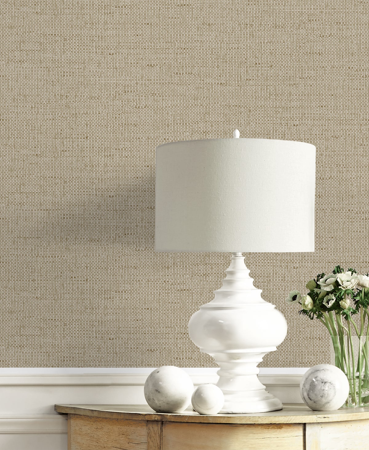 Kaya Faux Paperweave Embossed Vinyl Unpasted Wallpaper