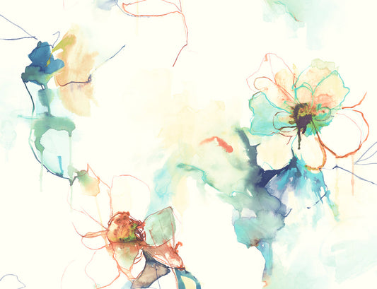 Living with Art Anemone Watercolor Floral Unpasted Wallpaper