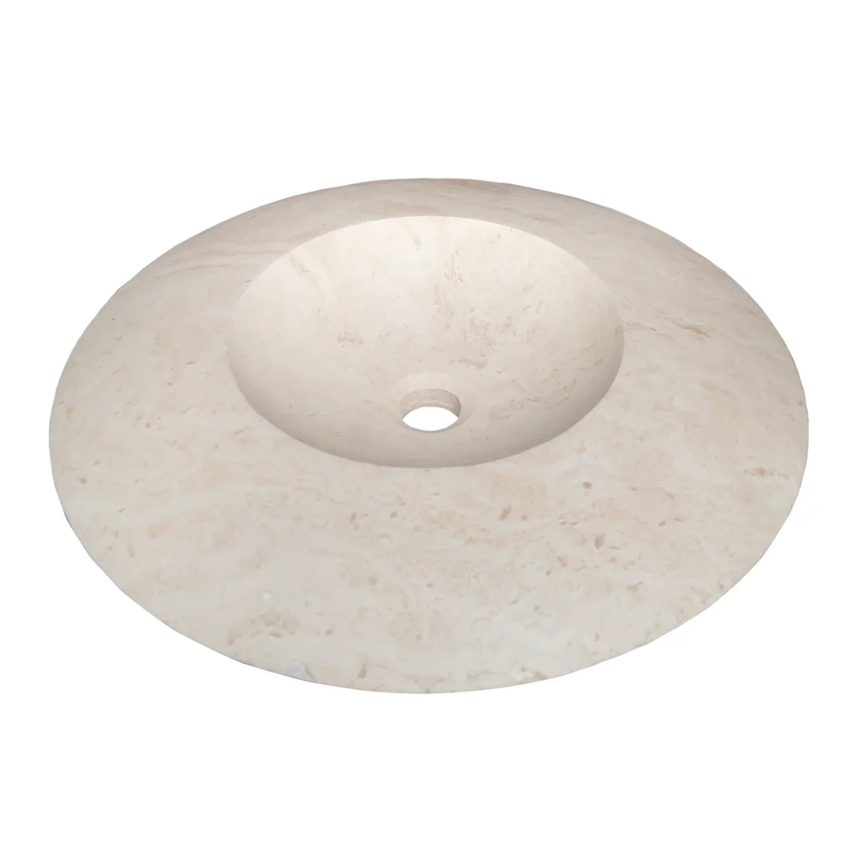 Light Travertine Natural Stone UFO Shape Above Vanity Bathroom Sink Honed