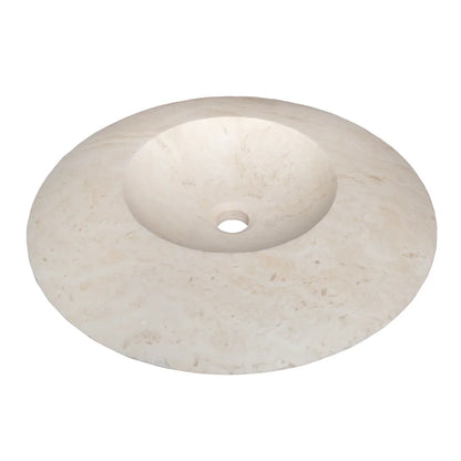 Light Travertine Natural Stone UFO Shape Above Vanity Bathroom Sink Honed