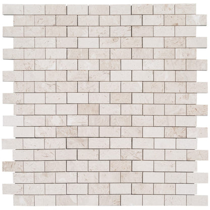 Mayra White Limestone Brushed Mosaic Floor and Wall Tile - Livfloors Collection