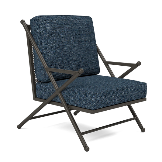 Balta XL Outdoor Lounge Chair Tanaro Indigo Performance Woven Fabric
