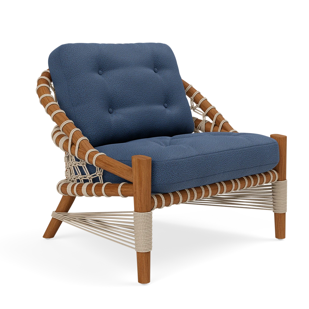Castelo Outdoor Lounge Chair Weser Deep Blue