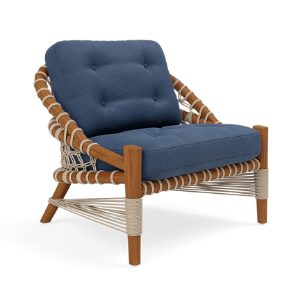 Castelo Outdoor Lounge Chair Weser Deep Blue