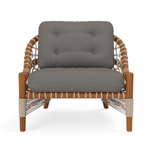 Castelo Outdoor Lounge Chair Yukon Gray Dove Stripe