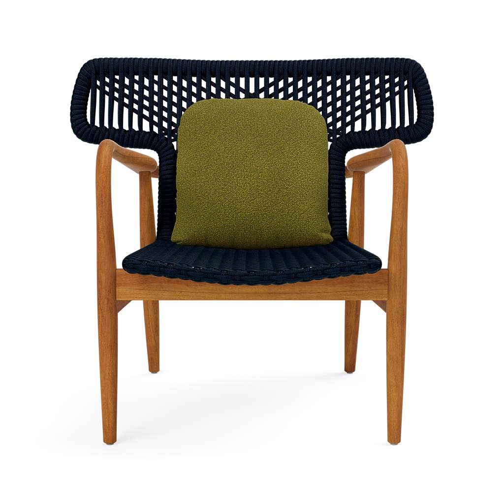 Garrison Outdoor Wing Chair - Lambro Olive High-Performance Boucle Cushion