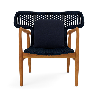 Garrison Outdoor Wing Chair - Lambro Navy High-Performance Boucle Cushion