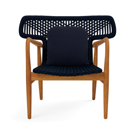 Garrison Outdoor Wing Chair - Lambro Navy High-Performance Boucle Cushion