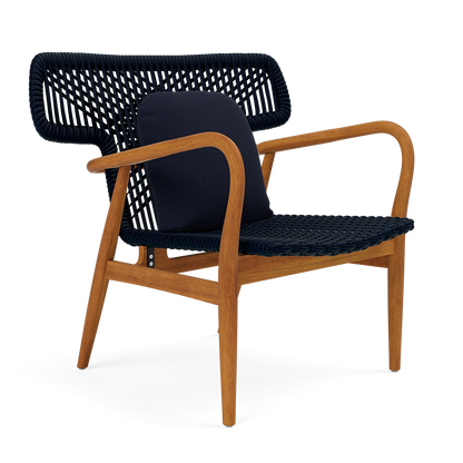 Garrison Outdoor Wing Chair - Lambro Navy High-Performance Boucle Cushion