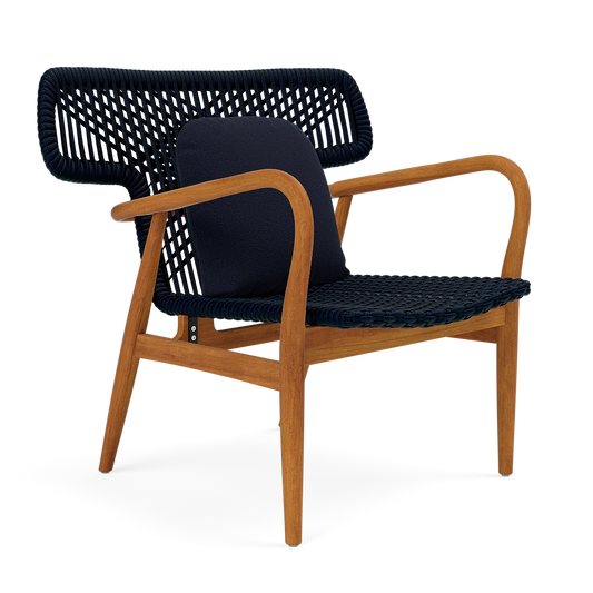 Garrison Outdoor Wing Chair - Lambro Navy High-Performance Boucle Cushion