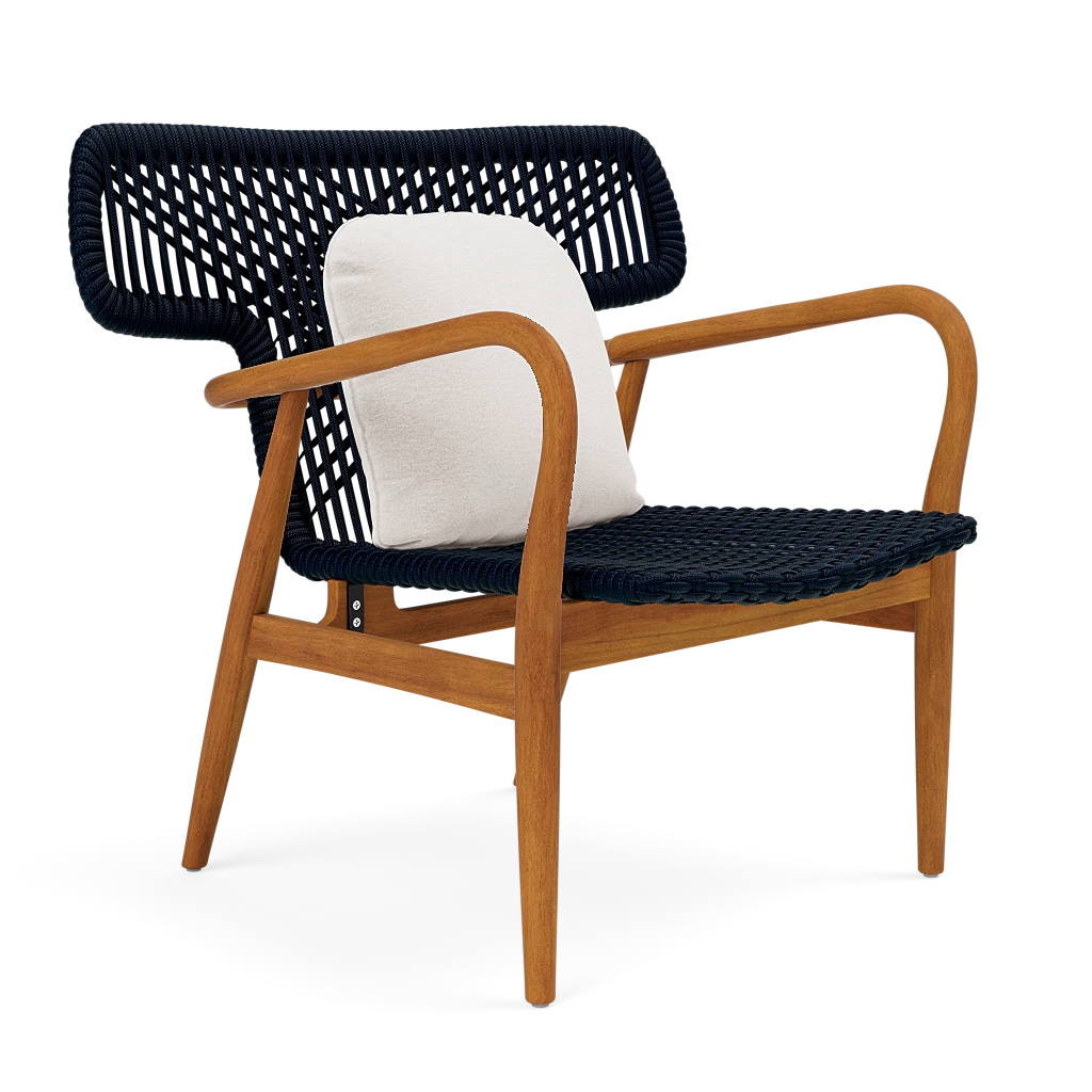 Garrison Outdoor Wing Chair - Havel Snow White Outdoor Performance Velvet Cushion