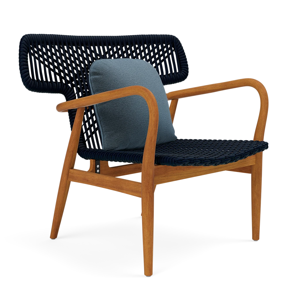 Garrison Outdoor Wing Chair - Havel Ocean Outdoor Performance Velvet Cushion