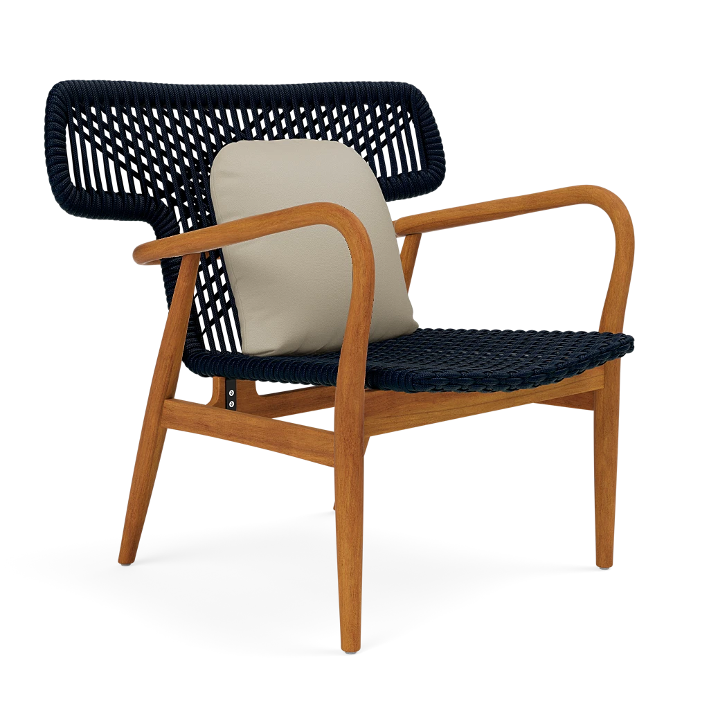 Garrison Outdoor Wing Chair - Garonne Sand Marine Leather Cushion