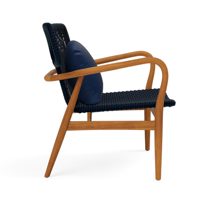 Garrison Outdoor Wing Chair - Garonne Navy Marine Leather Cushion