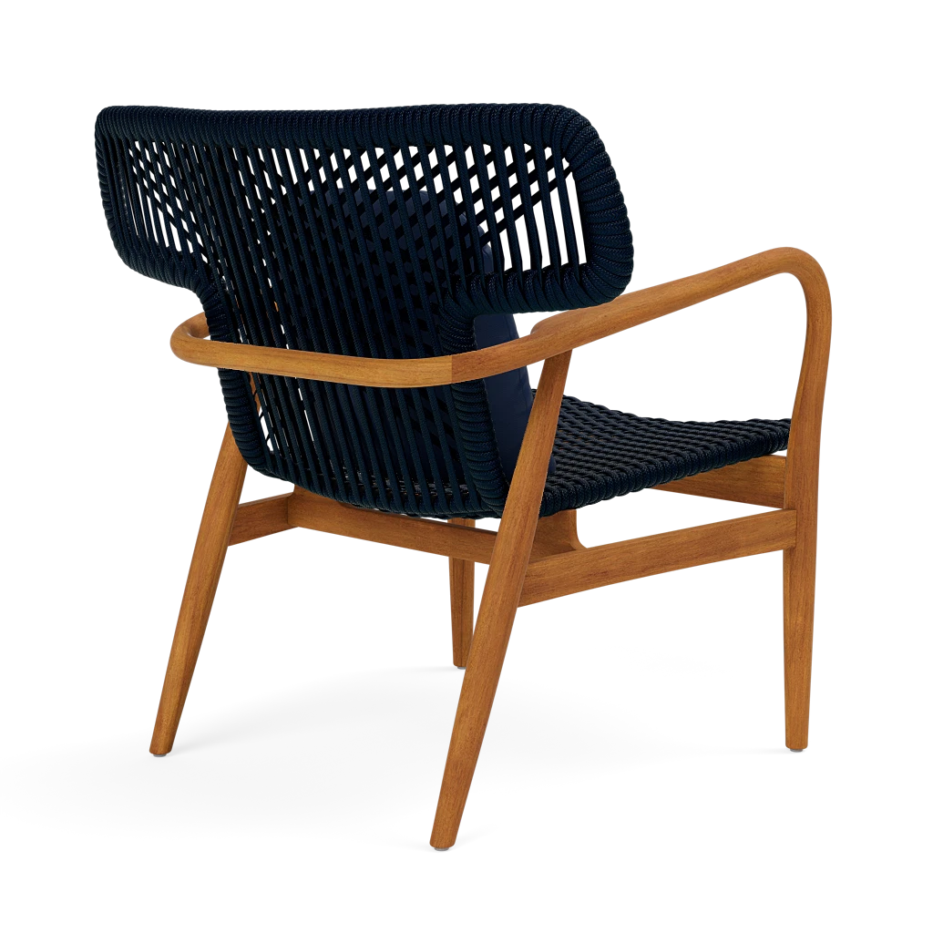 Garrison Outdoor Wing Chair - Garonne Navy Marine Leather Cushion