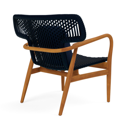 Garrison Outdoor Wing Chair - Garonne Navy Marine Leather Cushion