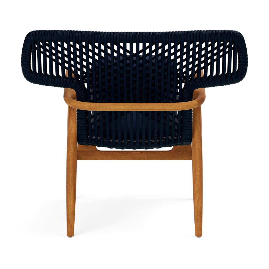Garrison Outdoor Wing Chair - Garonne Navy Marine Leather Cushion