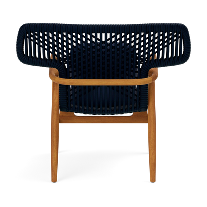 Garrison Outdoor Wing Chair - Garonne Navy Marine Leather Cushion
