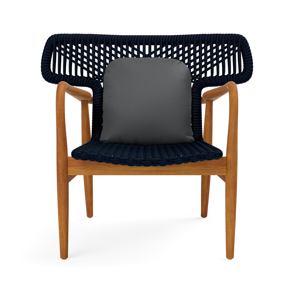 Garrison Outdoor Wing Chair - Garonne Dark Gray Marine Leather