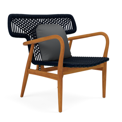 Garrison Outdoor Wing Chair - Garonne Dark Gray Marine Leather