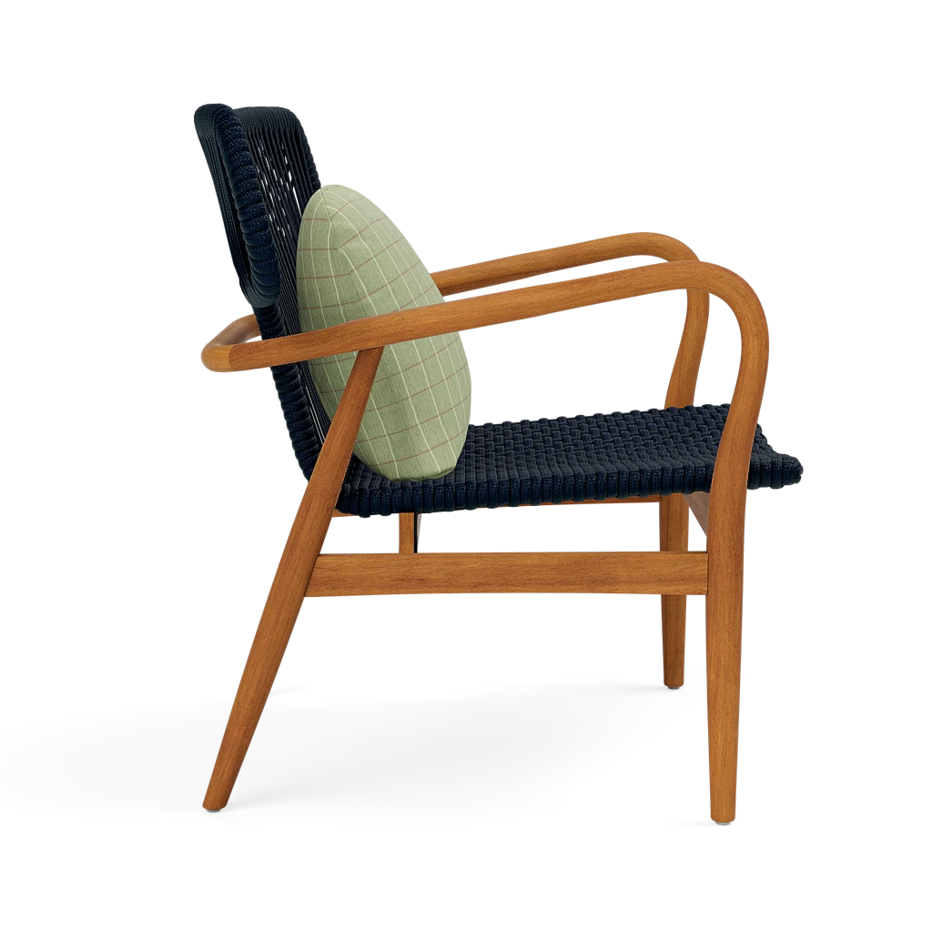 Garrison Outdoor Wing Chair - Clyde Mint Plaid High-Performance Fabric