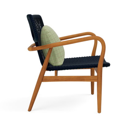 Garrison Outdoor Wing Chair - Clyde Mint Plaid High-Performance Fabric