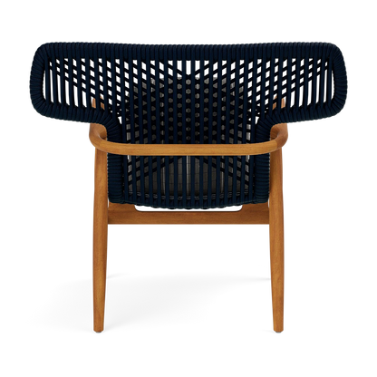 Garrison Outdoor Wing Chair - Clyde Charcoal Plaid High-Performance Fabric