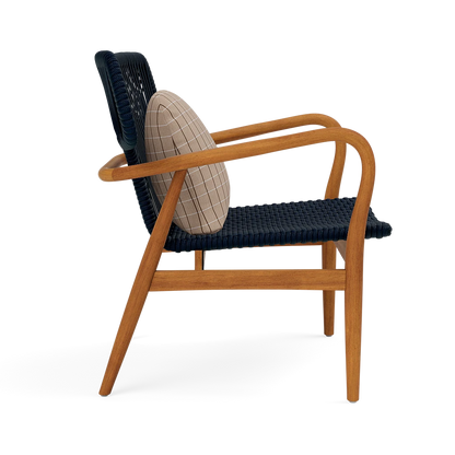 Garrison Outdoor Wing Chair - Clyde Beige Plaid High-Performance Fabric