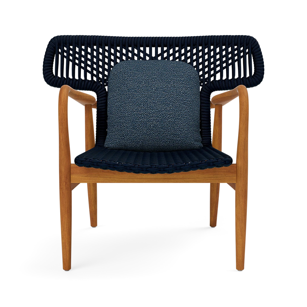 Garrison Outdoor Wing Chair - Tanaro Indigo Performance Woven Fabric