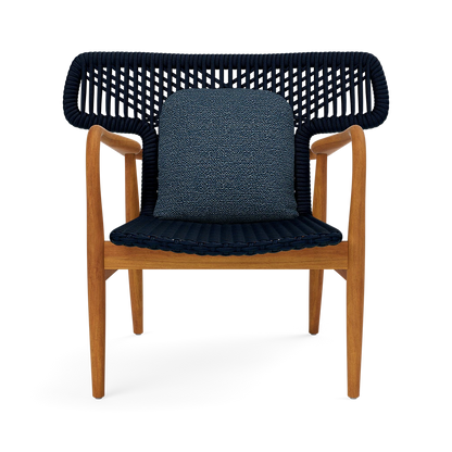 Garrison Outdoor Wing Chair - Tanaro Indigo Performance Woven Fabric