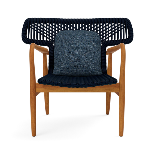 Garrison Outdoor Wing Chair - Tanaro Indigo Performance Woven Fabric