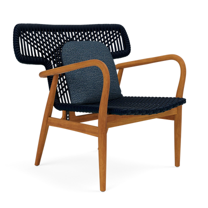 Garrison Outdoor Wing Chair - Tanaro Indigo Performance Woven Fabric