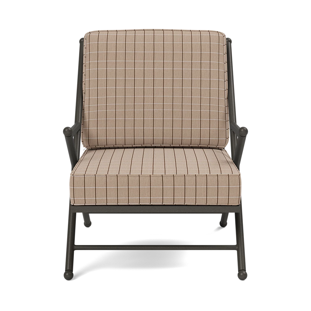 Balta XL Lounge Chair Clyde Beige Plaid High-Performance Fabric
