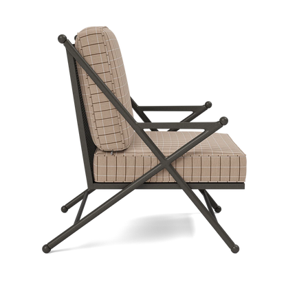 Balta XL Lounge Chair Clyde Beige Plaid High-Performance Fabric