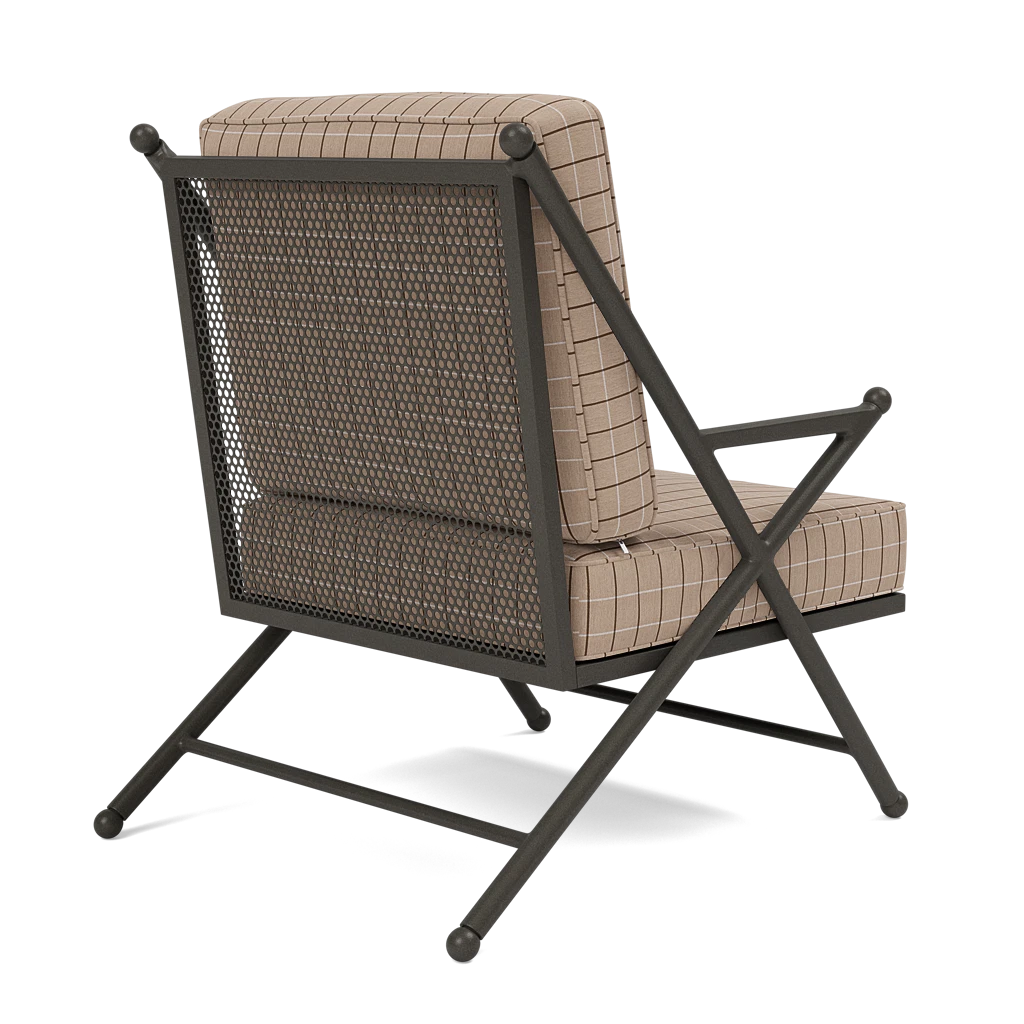 Balta XL Lounge Chair Clyde Beige Plaid High-Performance Fabric