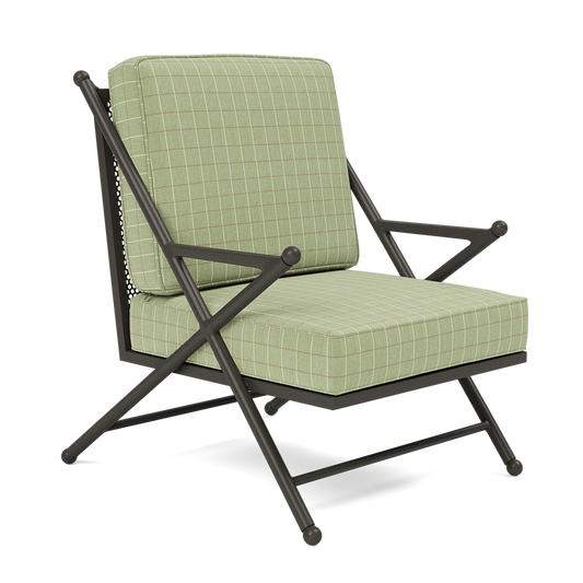 Balta XL Lounge Chair Clyde Mint Plaid High-Performance Fabric