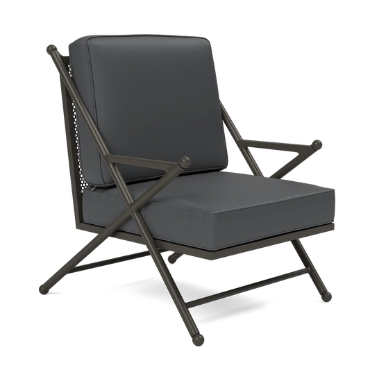 Balta XL Outdoor Lounge Chair Garonne Dark Gray Marine Leather