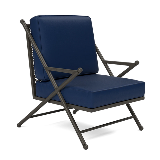 Balta XL Outdoor Lounge Chair Garonne Navy Marine Leather
